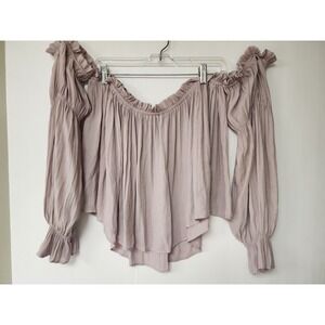 Forever 21 Contemporary Women's Taupe Off Shoulder  Long Sleeve Blouse Size  XL